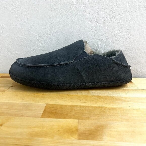 NEW Clarks Suede Faux‎ Fur Lined Convertible Slippers Grey Men's Size 8 - Picture 1 of 15